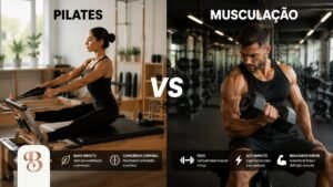 Imagem ilustrativa sobre pilates ou musculação para emagrecer.